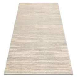 Alfombra de lana FLUX 461.93.AE120 OSTA - Rayas, estructurada, estilo loft crema / gris
