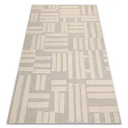 Dywan FLUX 461.95.AE110 wełniany OSTA - Geometryczny, strukturalny, loftowy krem / beż