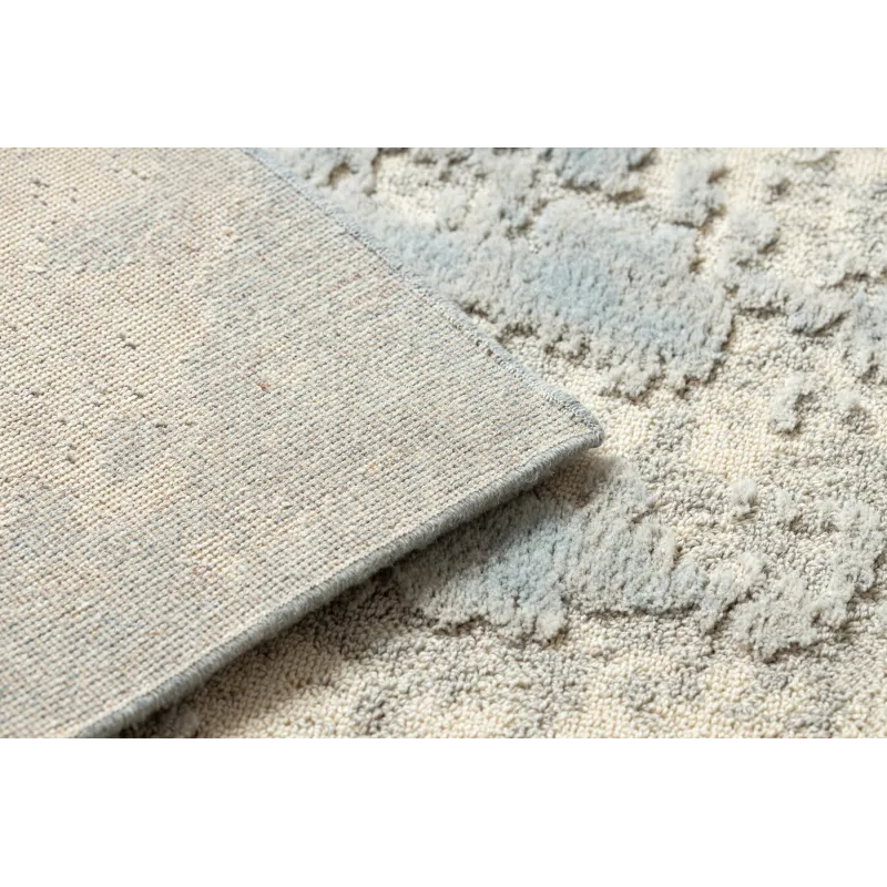 Dywan FLUX 461.2.AE500 wełniany OSTA - Abstrakcja, strukturalny, loftowy krem / niebieski