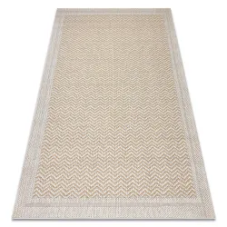 Alfombra ORIGI 3739 crema / beige - Marco, espina de pescado hilo de SISAL tejido plano