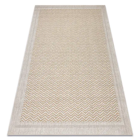 Alfombra ORIGI 3739 crema y beige, tejido plano de sisal