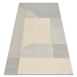 Dywan FLUX 461.12.AE120 wełniany OSTA - Geometryczny, strukturalny, loftowy krem / szary