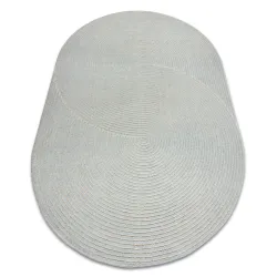 Dywan FLUX owal 461.67.AE500 wełniany OSTA - Geometryczny, strukturalny, loftowy niebieski / krem