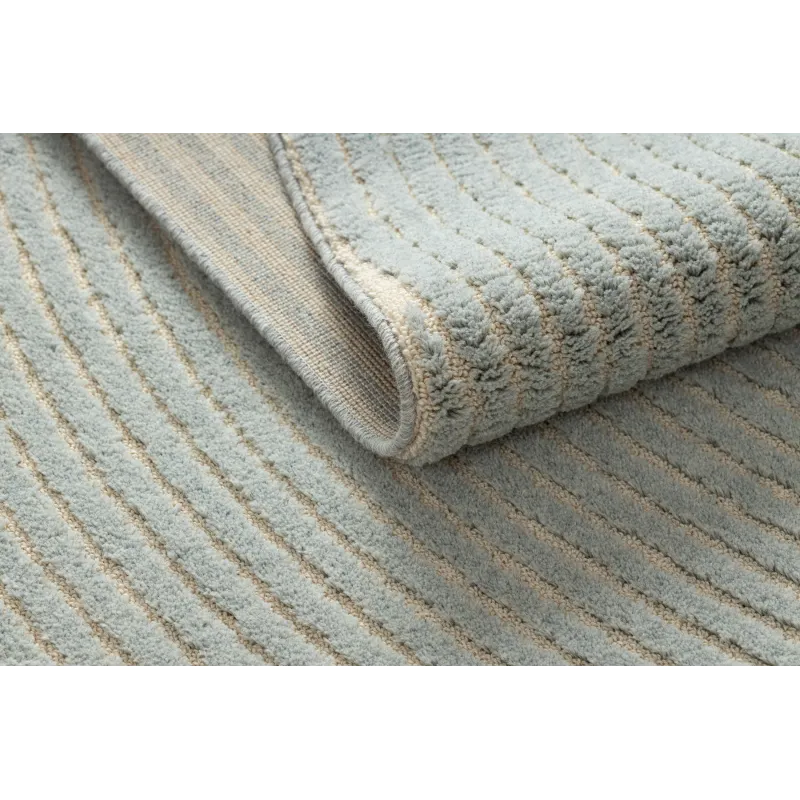 Dywan FLUX owal 461.67.AE500 wełniany OSTA - Geometryczny, strukturalny, loftowy niebieski / krem