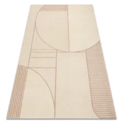 Dywan FLUX 461.14.AE200 wełniany OSTA - Geometryczny, strukturalny, loftowy beż / różowy