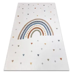 Alfombra BONO 724 ARCO IRIS, CORAZÓN crema - alfombra moderna de material suave