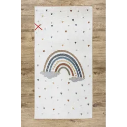 Alfombra BONO 724 ARCO IRIS, CORAZÓN - ideal para la sala o el dormitorio infantil