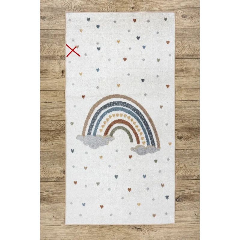 Alfombra BONO 724 ARCO IRIS, CORAZÓN - ideal para la sala o el dormitorio infantil