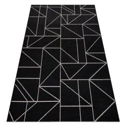 Alfombra de cuerda sisal FLOORLUX 20605 negro / plateado Triángulos, Geométrico - PRODUCTO DE SEGUNDA CLASE