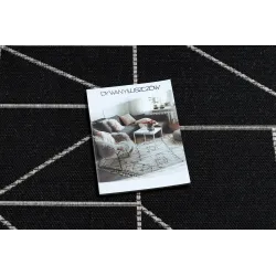 Alfombra de sisal negra y plateada con diseño geométrico, para decoración moderna