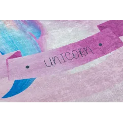Alfombra BAMBINO 2533 para niños en rosa con unicornio, ideal para jugar