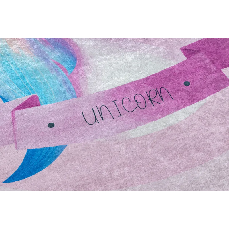 Alfombra BAMBINO 2533 para niños en rosa con unicornio, ideal para jugar