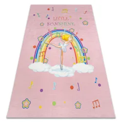 Alfombra lavable BAMBINO 41870 Bailarina, arcoiris para niños antideslizante - rosado