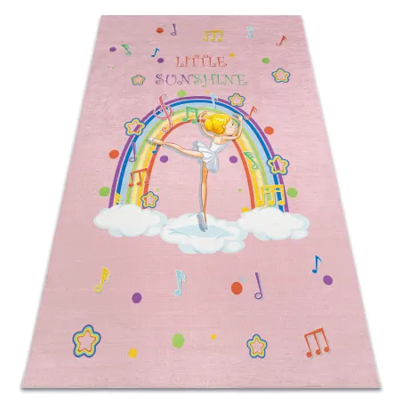 Alfombra lavable BAMBINO 41870, rosada, antideslizante, ideal para habitaciones infantiles