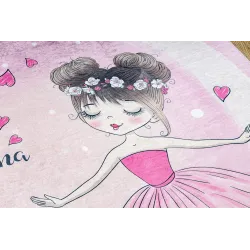 Alfombra BAMBINO 2161, fácil de limpiar, rosa, ideal para la habitación de los más pequeños