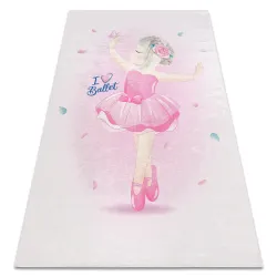 Alfombra lavable BAMBINO 42830 Bailarina para niños antideslizante - rosado