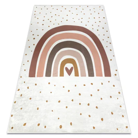 Alfombra BAMBINO 46960, antideslizante, blanca y marrón