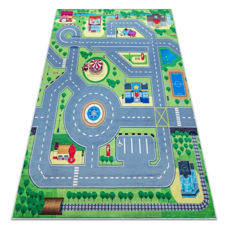 Alfombra BAMBINO 9028, verde-gris, antideslizante para habitaciones infantiles
