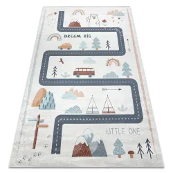 Alfombra lavable BAMBINO 46980 Bosque, calles para niños antideslizante - blanco / verde