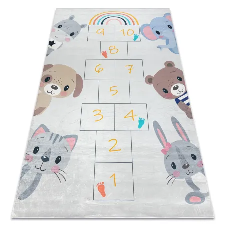 Alfombra infantil BAMBINO 43092, gris y amarillo, antideslizante, para la habitación de los niños