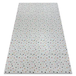 Alfombra lavable BAMBINO 47890 Puntos para niños antideslizante - blanco / marrón