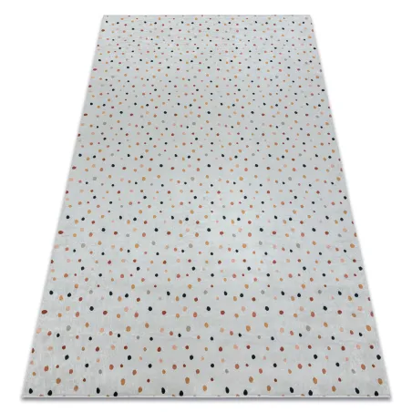 Alfombra infantil BAMBINO 47890 con puntos, antideslizante - blanca y marrón