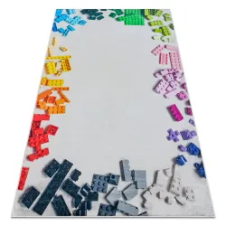 Alfombra lavable BAMBINO 38480 Kit de construcción para niños antideslizante - gris / amarillo
