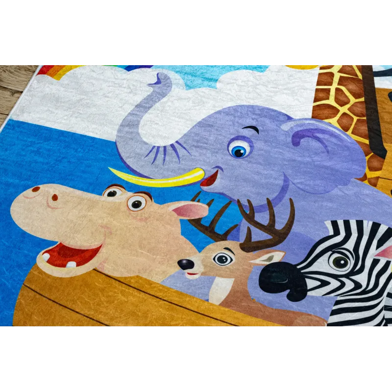 Alfombra BAMBINO 2685, ideal para la habitación infantil en azul y marrón