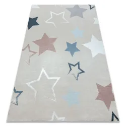 Alfombra lavable BAMBINO 48130 Estrellas para niños antideslizante - beige / gris