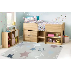 Alfombra beige BAMBINO 48130 con estrellas, perfecta para habitaciones infantiles