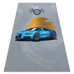 Alfombra lavable BAMBINO 41730 Coche, carrera para niños antideslizante - gris / azul