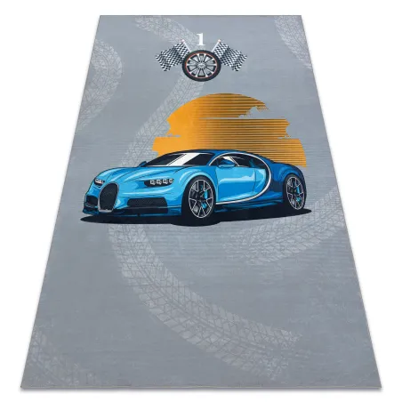 Alfombra BAMBINO 41730 en gris y azul, antideslizante para niños