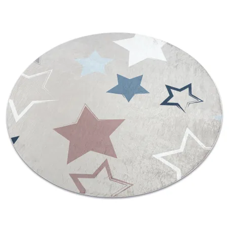 Alfombra BAMBINO 48130 circular, antideslizante, beige y gris para niños