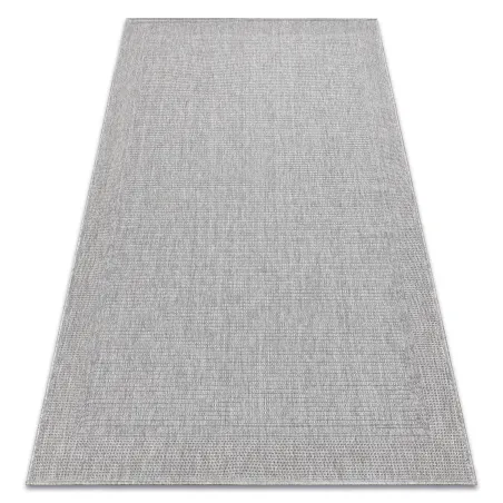 Alfombra TIMO 5979 de sisal en color gris claro, ideal para exteriores
