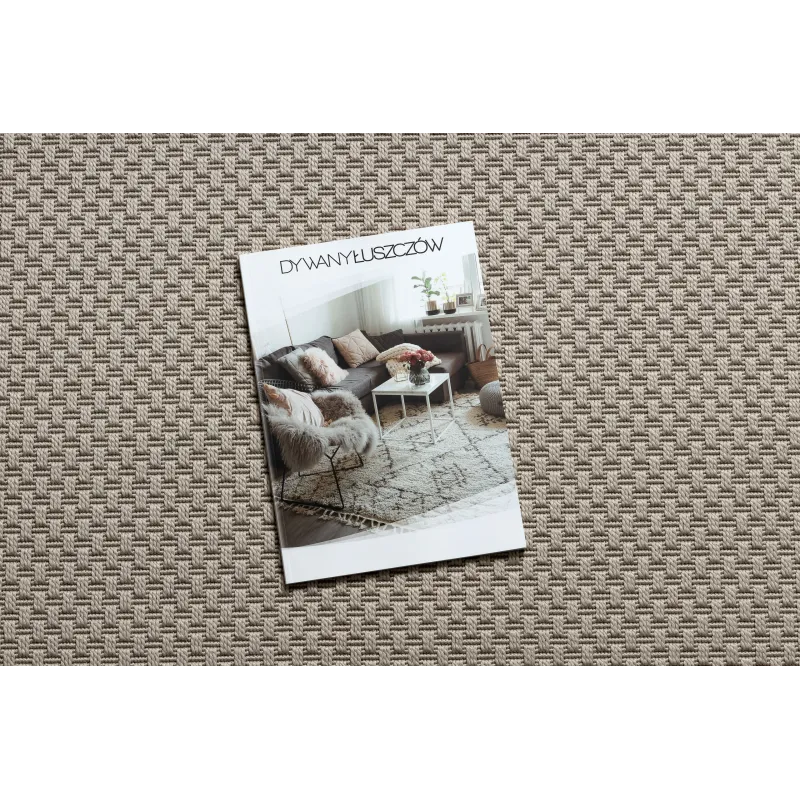 Alfombra beige TIMO 6272 de sisal exterior, moderna y resistente