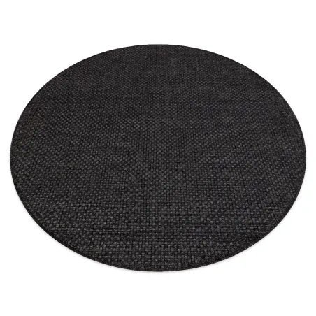 Alfombra exterior negra TIMO 0000 de sisal, perfecta para jardines