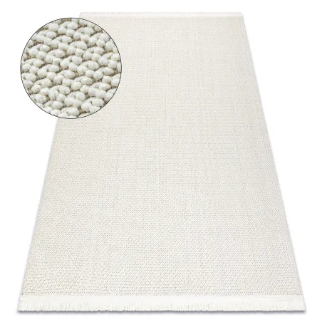Alfombra NANO FH92A blanca, tejido plano, perfecta para cualquier habitación moderna