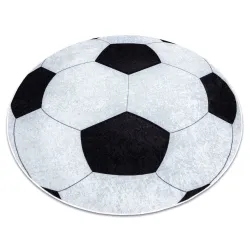 Alfombra infantil antideslizante en forma de fútbol, color negro y blanco