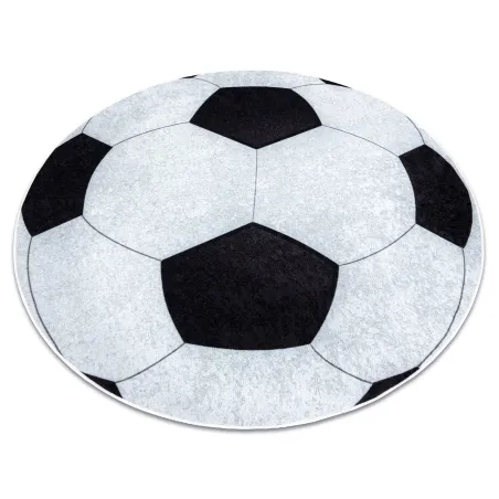Alfombra infantil antideslizante en forma de fútbol, color negro y blanco