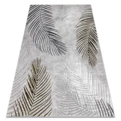 Alfombra ALLURE 8752 Hojas de Palma - Estructurada, elegante, glamour gris / oro