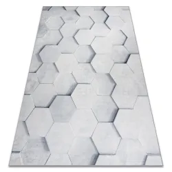 Alfombra lavable ANDRE 1180 Panal de Miel, cubo 3D antideslizante - gris - 2ª CALIDAD