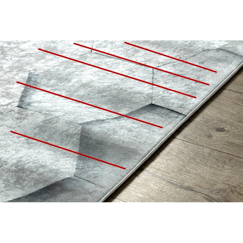 Dywan do prania ANDRE 1180 Plaster Miodu, sześcian 3D antypoślizgowy - szary - 2 GATUNEK