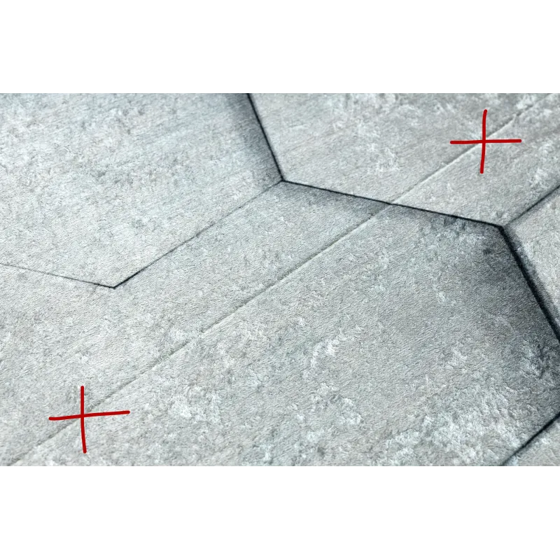 Dywan do prania ANDRE 1180 Plaster Miodu, sześcian 3D antypoślizgowy - szary - 2 GATUNEK