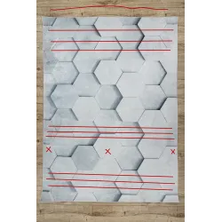 Dywan do prania ANDRE 1180 Plaster Miodu, sześcian 3D antypoślizgowy - szary - 2 GATUNEK