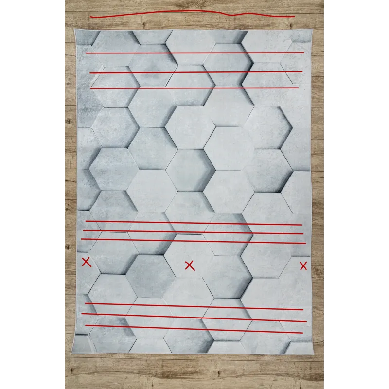 Dywan do prania ANDRE 1180 Plaster Miodu, sześcian 3D antypoślizgowy - szary - 2 GATUNEK