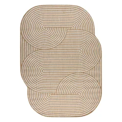 Alfombra ORGANIC 1835 Sisal Geométrica Crema / Natural - moderna forma irregular