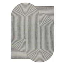 Alfombra ORGANIC 2131 Sisal Geométrica Crema / Gris - natural, moderna forma irregular