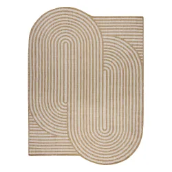 Alfombra ORGANIC 2131 Sisal Geométrica Crema / Natural - forma irregular moderna