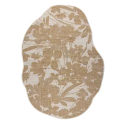 Alfombra ORGANIC 2735 Sisal Flores Crema / natural - moderno forma irregular
