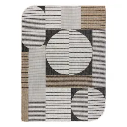 Alfombra ORGANIC 2769 Sisal Geométrico Crema / Negro - natural, moderno forma irregular